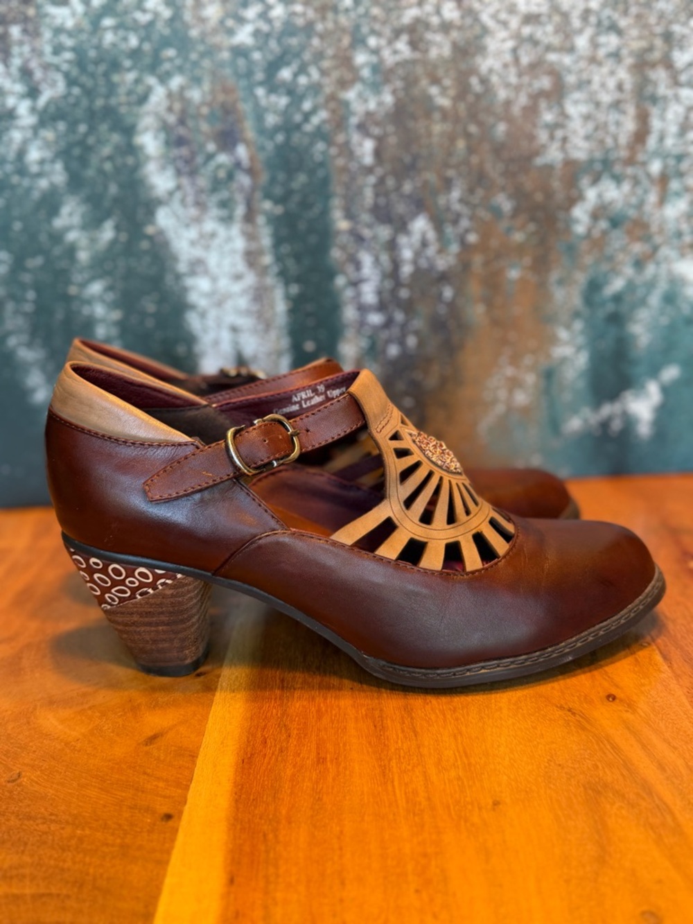 Spring Step L’Artiste Vintage Boho Brown Leather Mary Jane Pumps 8.5 (EUC) - Picture 4 of 12